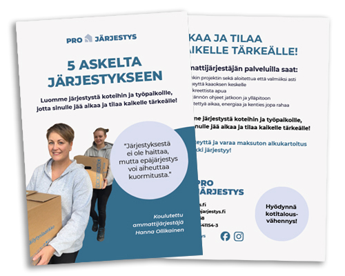Ammattijärjestäjän messuesite.