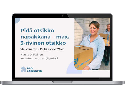 Pro Järjestys -saavutettava esityspohja.
