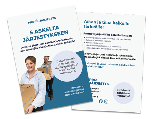 Ammattijärjestäjän messuesite.